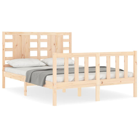 vidaXL Bed Frame without Mattress Double Solid Wood Pine