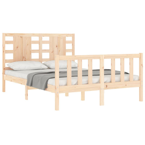 vidaXL Bed Frame without Mattress Double Solid Wood Pine