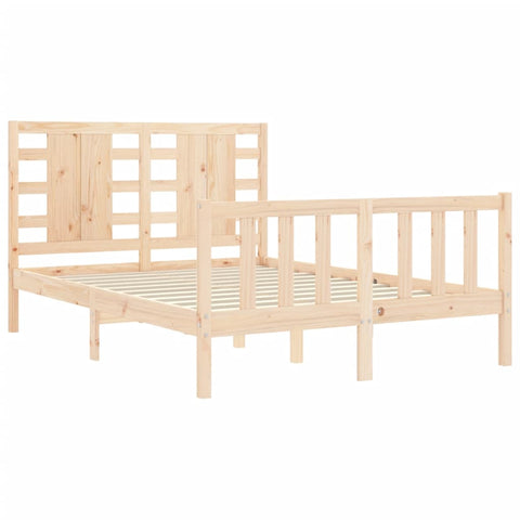 vidaXL Bed Frame without Mattress Double Solid Wood Pine