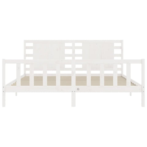 vidaXL Bed Frame without Mattress White 200x200 cm Solid Wood Pine