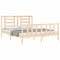 vidaXL Bed Frame without Mattress King Size Solid Wood Pine