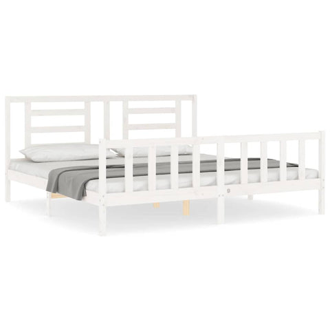 vidaXL Bed Frame without Mattress White 200x200 cm Solid Wood Pine
