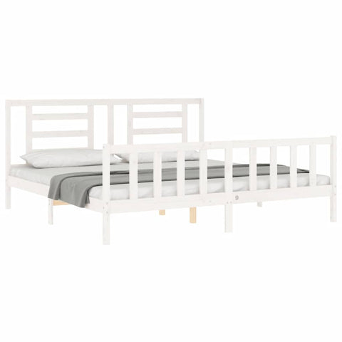 vidaXL Bed Frame without Mattress White 200x200 cm Solid Wood Pine