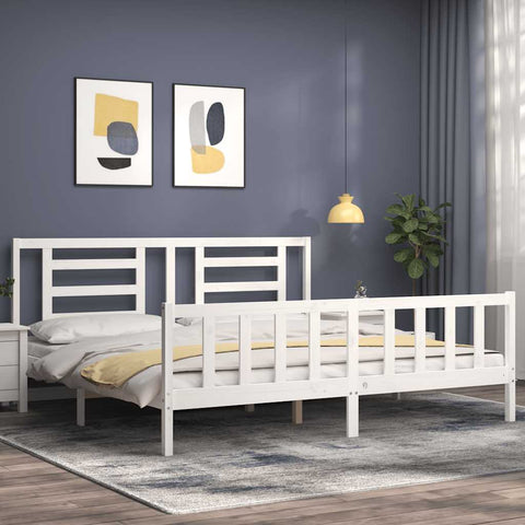 vidaXL Bed Frame without Mattress White 200x200 cm Solid Wood Pine
