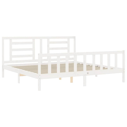 vidaXL Bed Frame without Mattress White 200x200 cm Solid Wood Pine