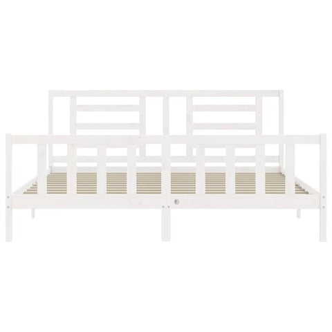 vidaXL Bed Frame without Mattress White 200x200 cm Solid Wood Pine