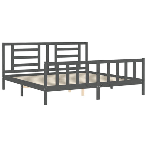 vidaXL Bed Frame without Mattress Grey 200x200 cm Solid Wood Pine