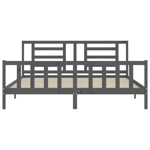vidaXL Bed Frame without Mattress Grey 200x200 cm Solid Wood Pine