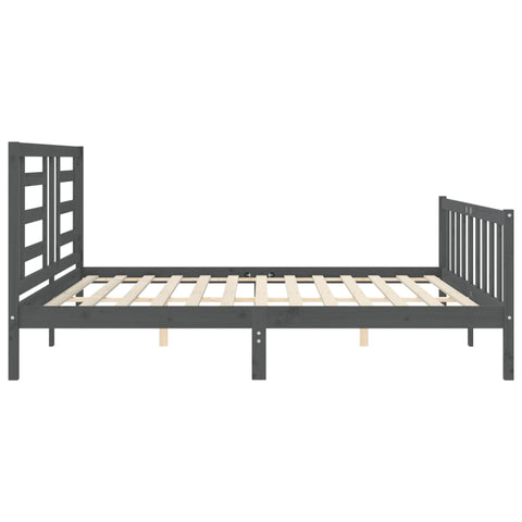 vidaXL Bed Frame without Mattress Grey 200x200 cm Solid Wood Pine