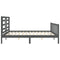 vidaXL Bed Frame without Mattress Grey 200x200 cm Solid Wood Pine