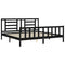 vidaXL Bed Frame without Mattress Black 200x200 cm Solid Wood Pine