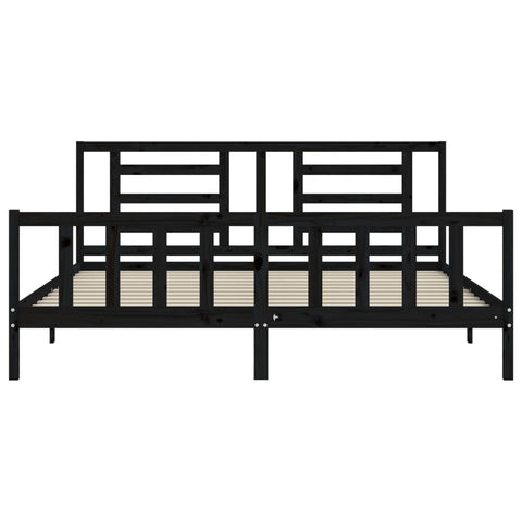 vidaXL Bed Frame without Mattress Black 200x200 cm Solid Wood Pine