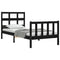 vidaXL Bed Frame without Mattress Black Small Single Solid Wood Pine