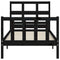 vidaXL Bed Frame without Mattress Black Small Single Solid Wood Pine