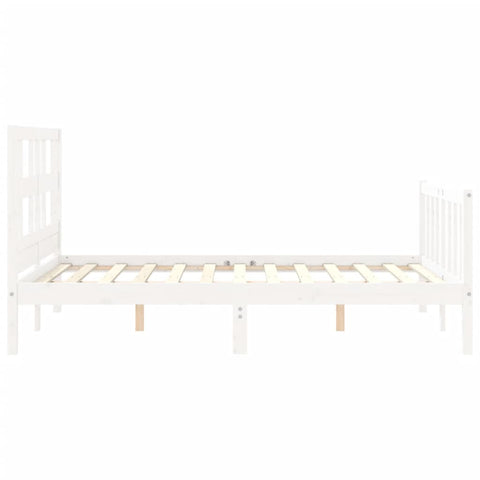 vidaXL Bed Frame without Mattress White 140x190 cm Solid Wood Pine