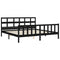 vidaXL Bed Frame without Mattress Black 200x200 cm Solid Wood Pine