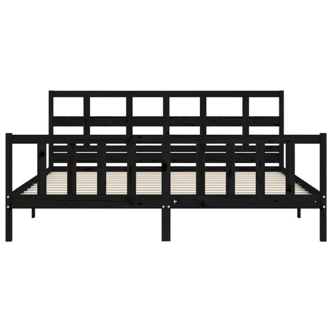 vidaXL Bed Frame without Mattress Black 200x200 cm Solid Wood Pine