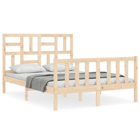 vidaXL Bed Frame without Mattress Double Solid Wood Pine