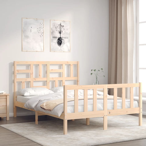 vidaXL Bed Frame without Mattress Double Solid Wood Pine