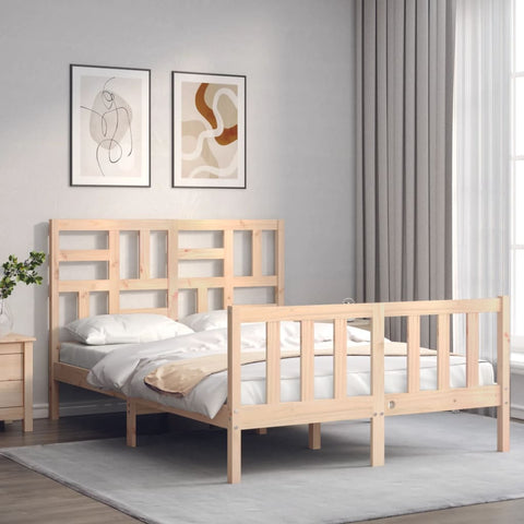 vidaXL Bed Frame without Mattress 140x190 cm Solid Wood Pine