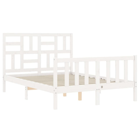 vidaXL Bed Frame without Mattress White 140x190 cm Solid Wood Pine