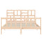 vidaXL Bed Frame without Mattress King Size Solid Wood Pine