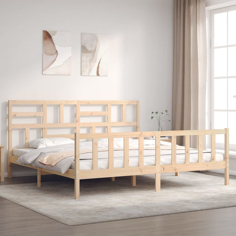 vidaXL Bed Frame without Mattress 200x200 cm Solid Wood Pine