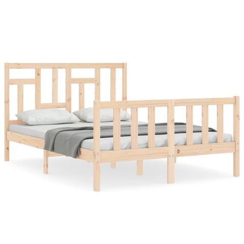 vidaXL Bed Frame without Mattress Double Solid Wood Pine