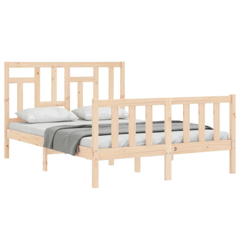 vidaXL Bed Frame without Mattress Double Solid Wood Pine