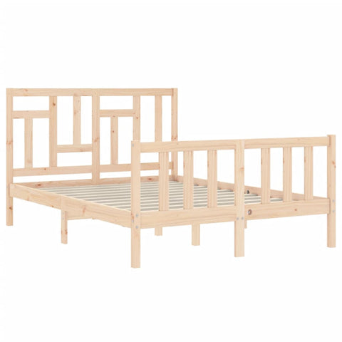 vidaXL Bed Frame without Mattress Double Solid Wood Pine