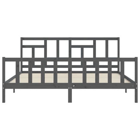 vidaXL Bed Frame without Mattress Grey 200x200 cm Solid Wood Pine