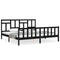 vidaXL Bed Frame without Mattress Black 200x200 cm Solid Wood Pine