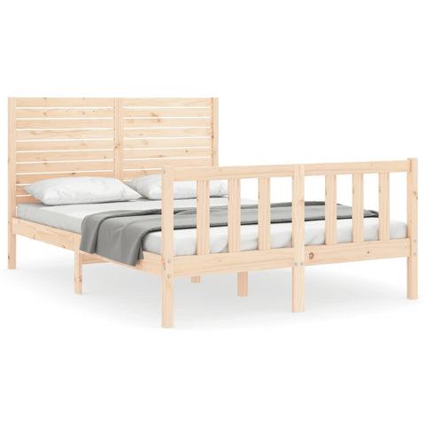 vidaXL Bed Frame without Mattress Double Solid Wood Pine