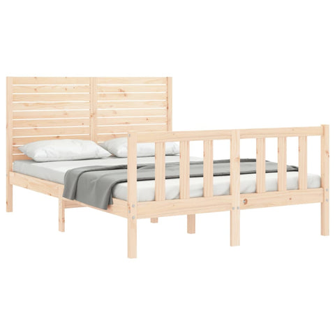 vidaXL Bed Frame without Mattress Double Solid Wood Pine