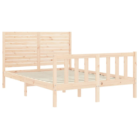vidaXL Bed Frame without Mattress Double Solid Wood Pine