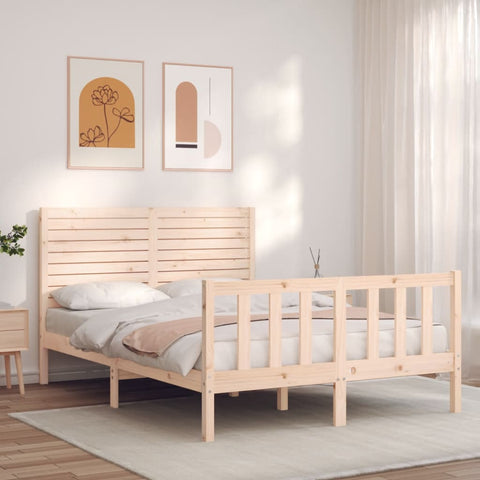 vidaXL Bed Frame without Mattress Double Solid Wood Pine