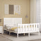 vidaXL Bed Frame without Mattress White Double Solid Wood Pine