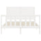 vidaXL Bed Frame without Mattress White Double Solid Wood Pine