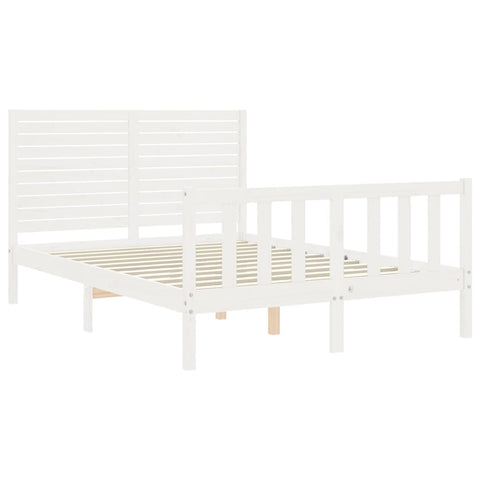 vidaXL Bed Frame without Mattress White 140x200 cm Solid Wood Pine