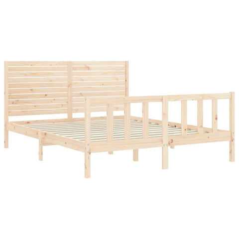 vidaXL Bed Frame without Mattress King Size Solid Wood Pine