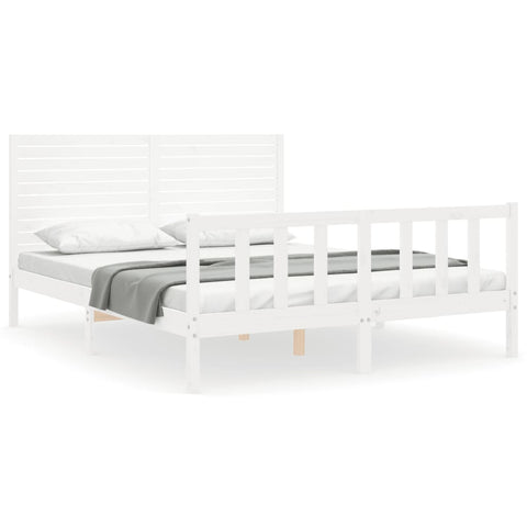 vidaXL Bed Frame without Mattress White 160x200 cm Solid Wood Pine
