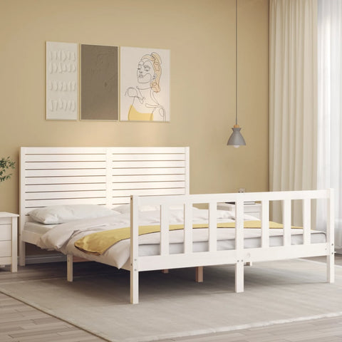 vidaXL Bed Frame without Mattress White 160x200 cm Solid Wood Pine
