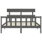 vidaXL Bed Frame without Mattress Grey King Size Solid Wood Pine