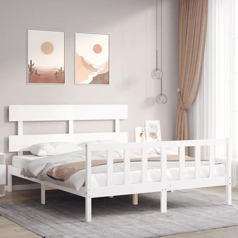 vidaXL Bed Frame without Mattress White 160x200 cm Solid Wood Pine