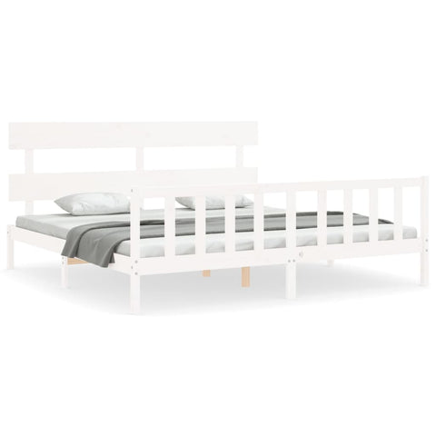 vidaXL Bed Frame without Mattress White 200x200 cm Solid Wood Pine