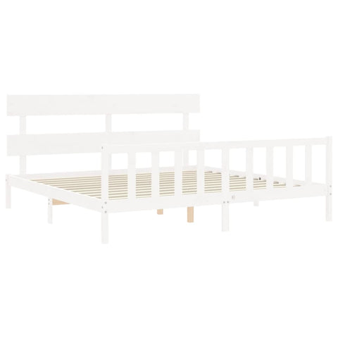 vidaXL Bed Frame without Mattress White 200x200 cm Solid Wood Pine