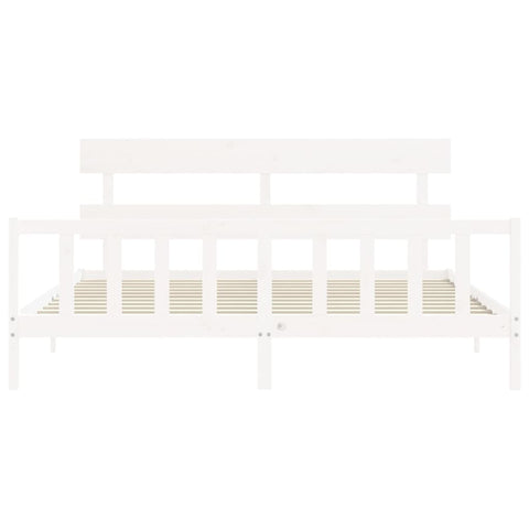 vidaXL Bed Frame without Mattress White 200x200 cm Solid Wood Pine