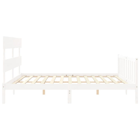vidaXL Bed Frame without Mattress White 200x200 cm Solid Wood Pine
