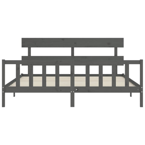 vidaXL Bed Frame without Mattress Grey 200x200 cm Solid Wood Pine
