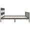 vidaXL Bed Frame without Mattress Grey 200x200 cm Solid Wood Pine